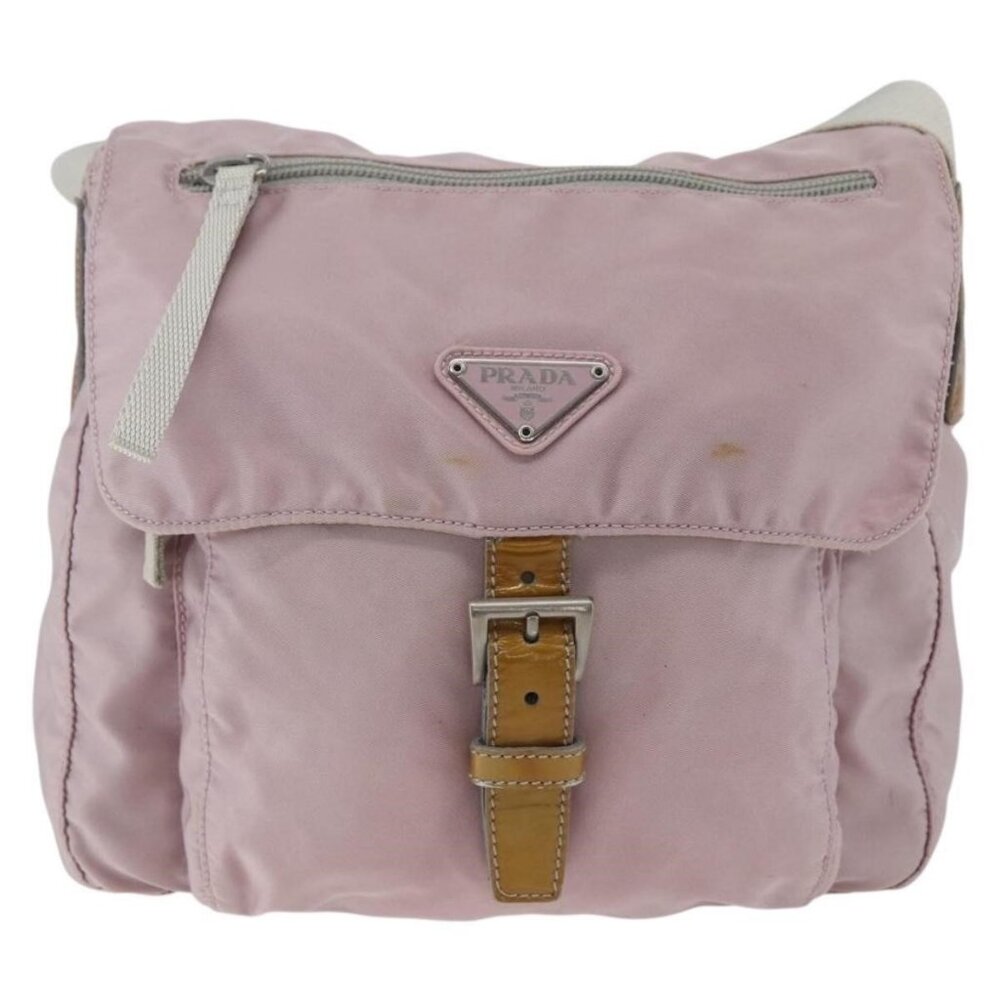 Authentic PRADA Shoulder Bag Nylon Pink Silver - Picture 5 of 16